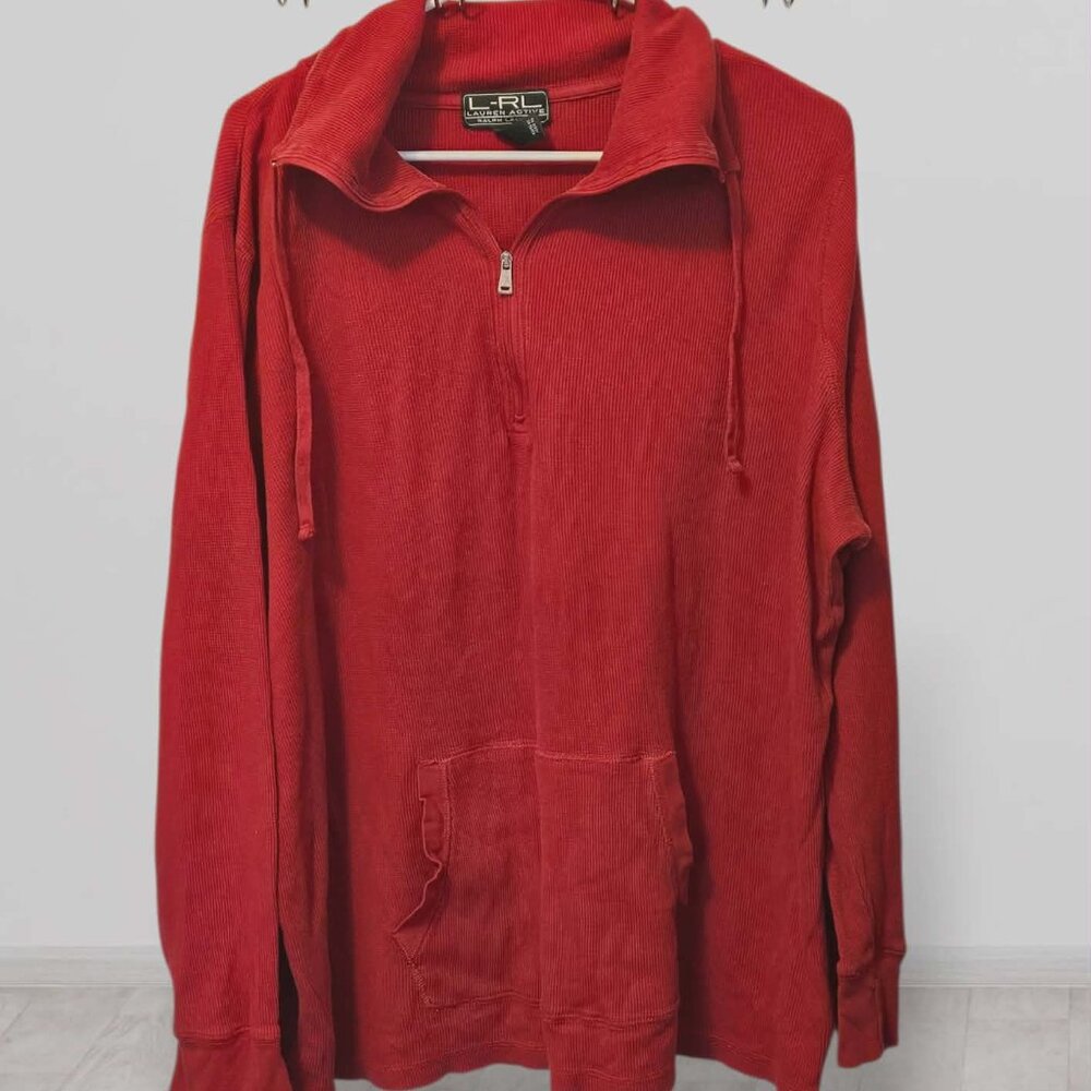 Vintage Lauren Active Ralph Lauren 1/4 Zip Hoodie Sweatshirt with Logo on Back